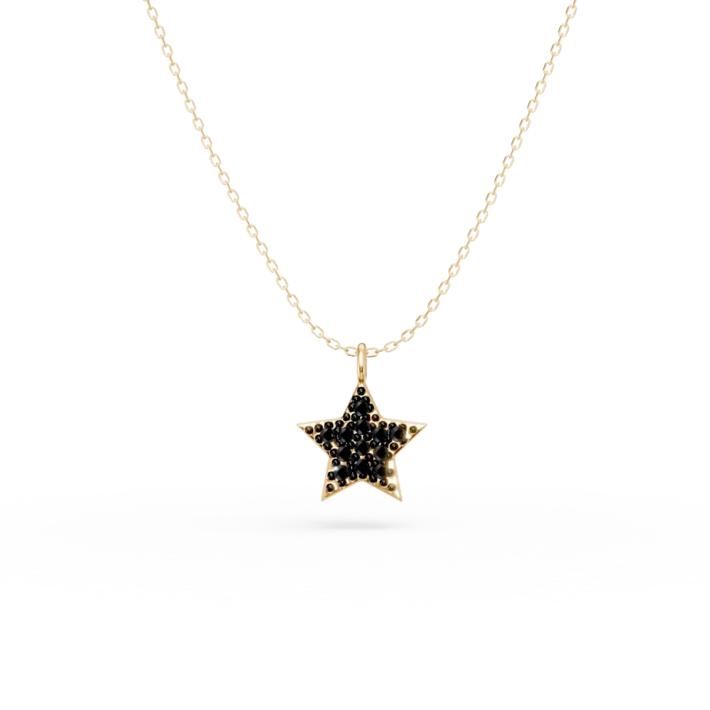 Lant cu pandantiv steluta din aur galben