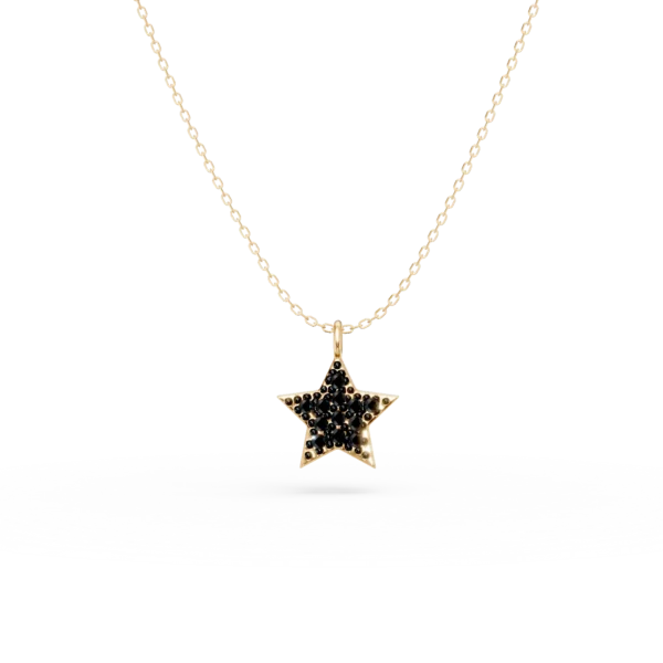 Lant cu pandantiv steluta din aur galben