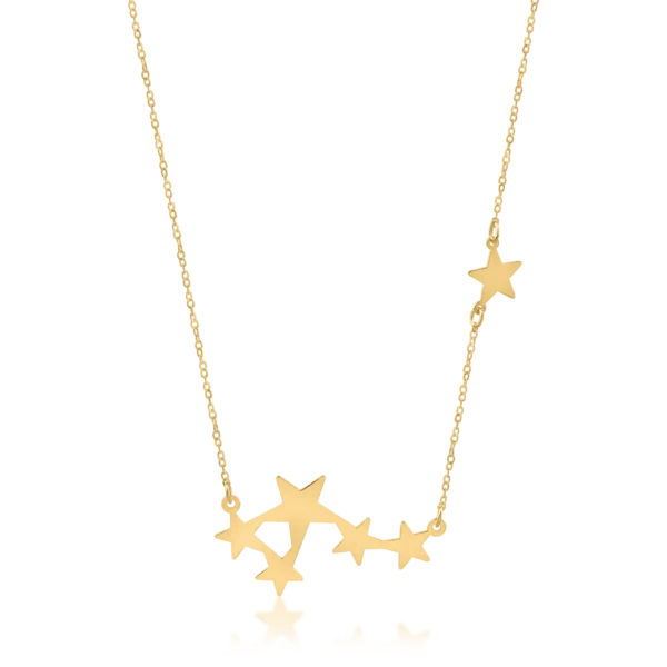 Lant cu pandantiv stelute din aur galben