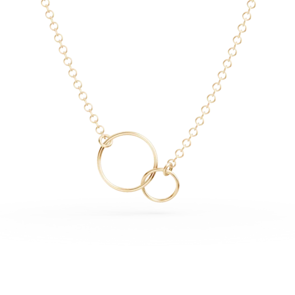 Lant cu pandantive cercuri din aur galben