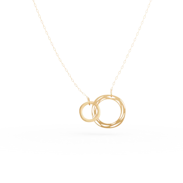 Lant cu pandantive cercuri din aur galben
