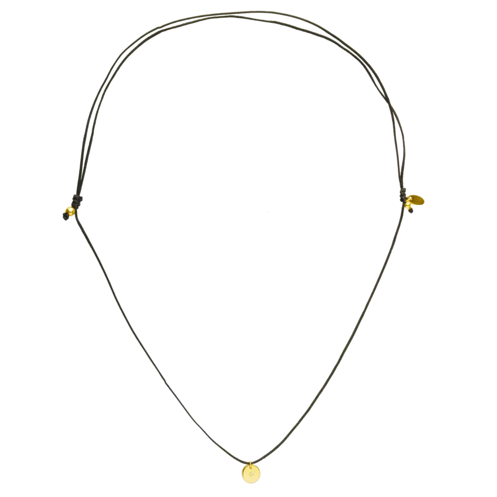 Lant cu snur si banut din aur galben