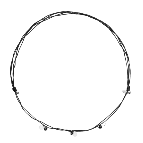 Lant cu snur si banuti din aur alb