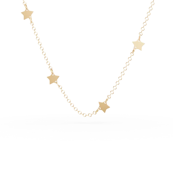Lant cu stelute din aur galben