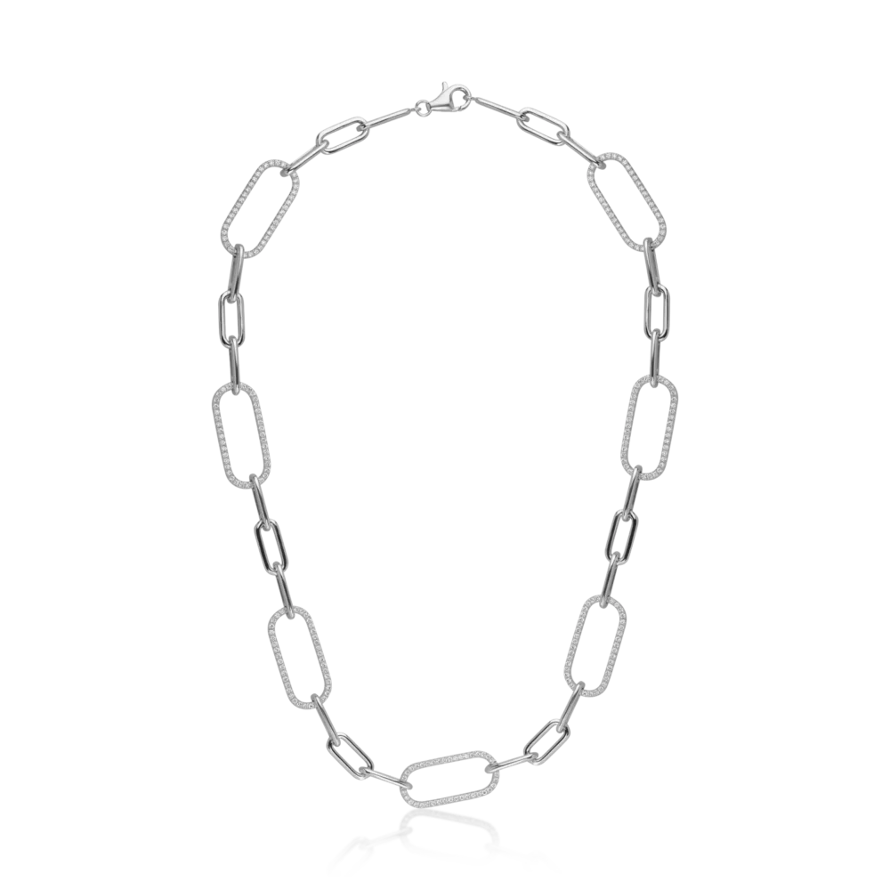 Lant din aur alb cu diamante de 1.69ct