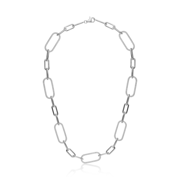 Lant din aur alb cu diamante de 1.69ct