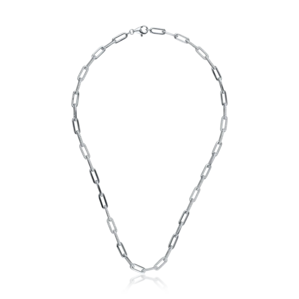 Lant din aur alb cu diamante de 1ct