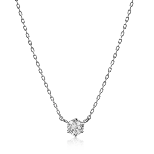 Lant din aur alb cu pandantiv cu un diamant de 0.16ct