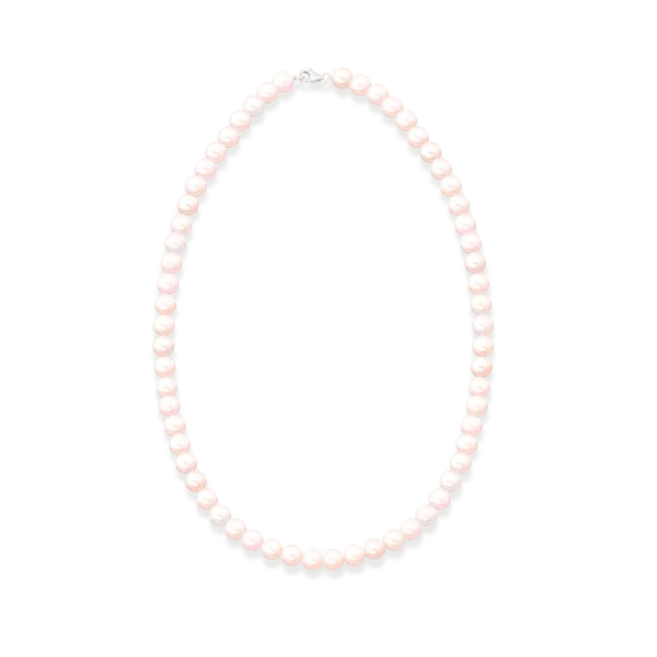 Lant din aur alb cu perle de cultura de 63ct