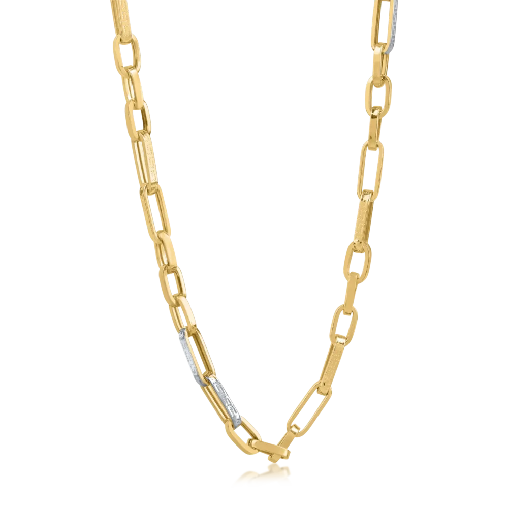 Lant din aur alb-galben pentru barbati