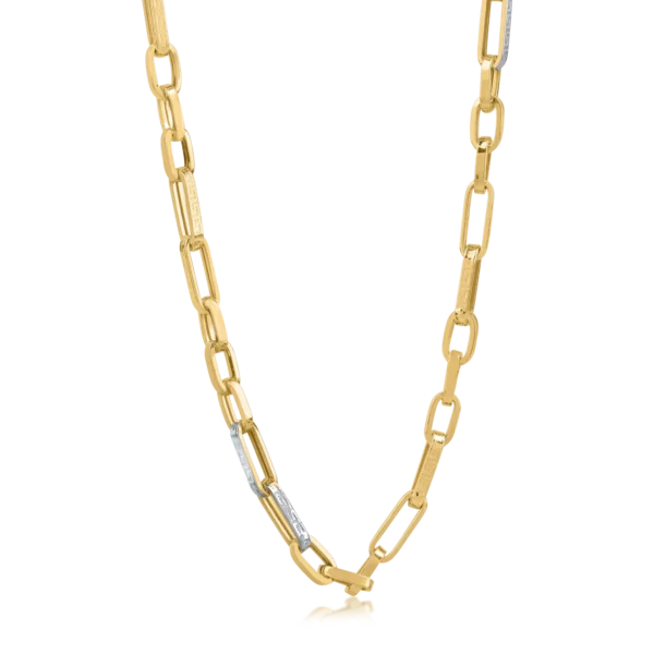 Lant din aur alb-galben pentru barbati