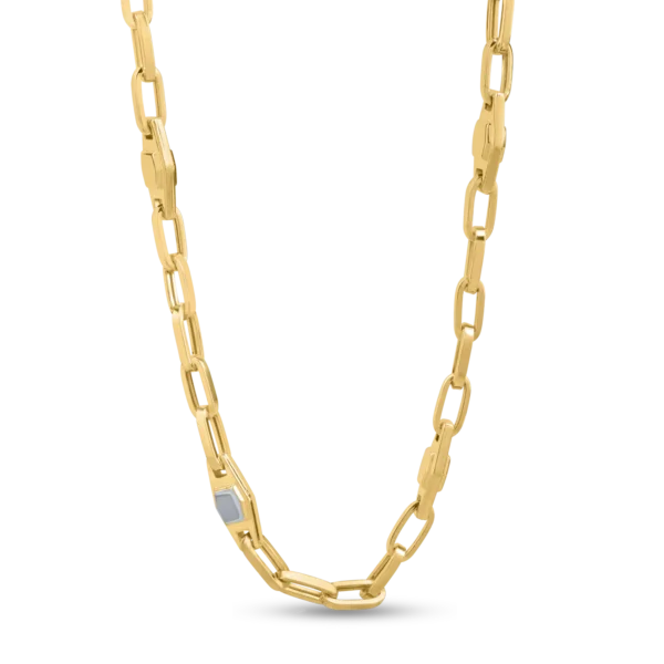 Lant din aur alb-galben pentru barbati