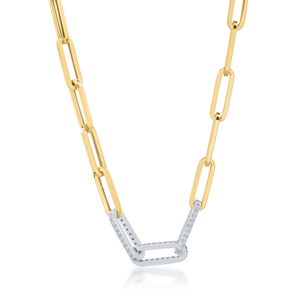 Lant din aur alb-galben