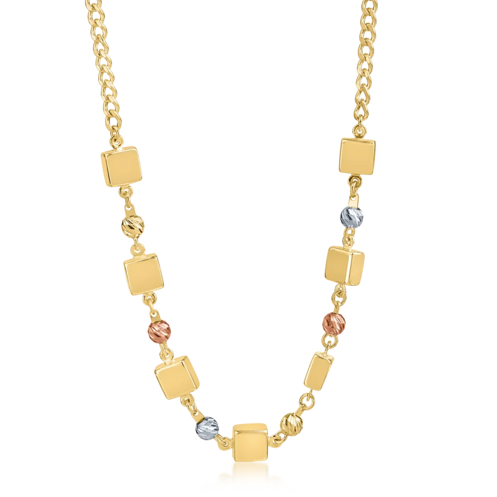 Lant din aur galben-alb-roz