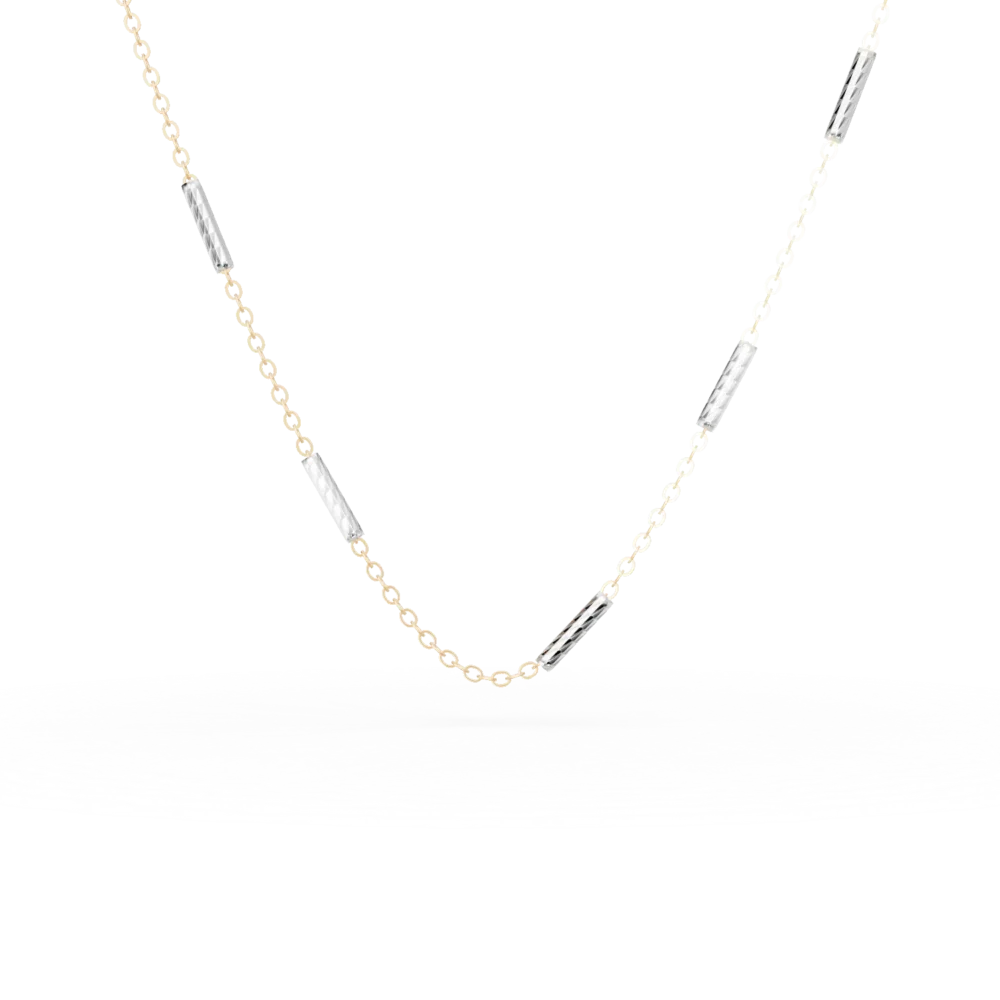 Lant din aur galben cu detalii din aur alb