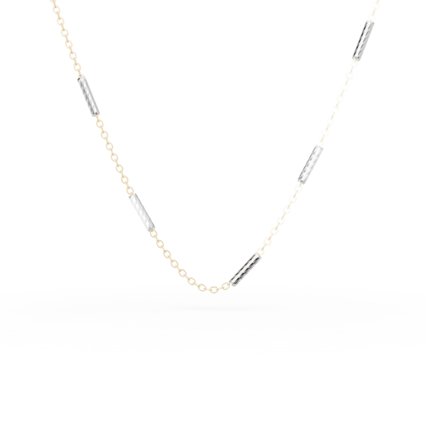 Lant din aur galben cu detalii din aur alb