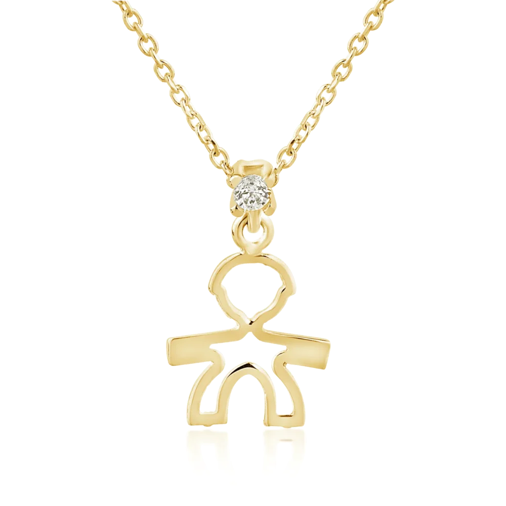 Lant din aur galben cu pandantiv copil