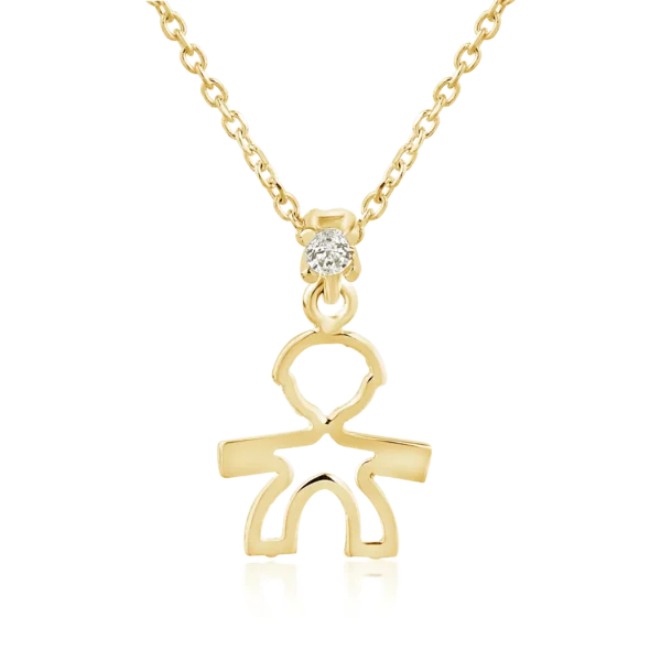 Lant din aur galben cu pandantiv copil