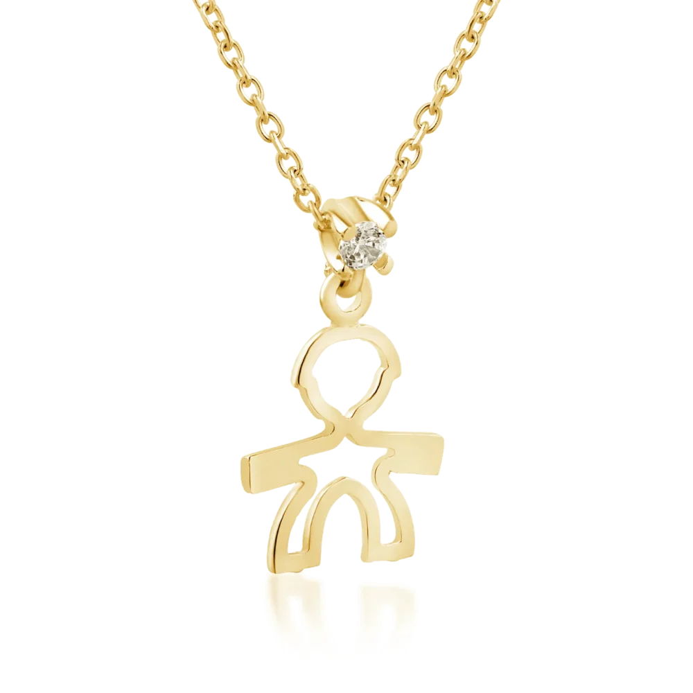 Lant din aur galben cu pandantiv copil - imagine 2