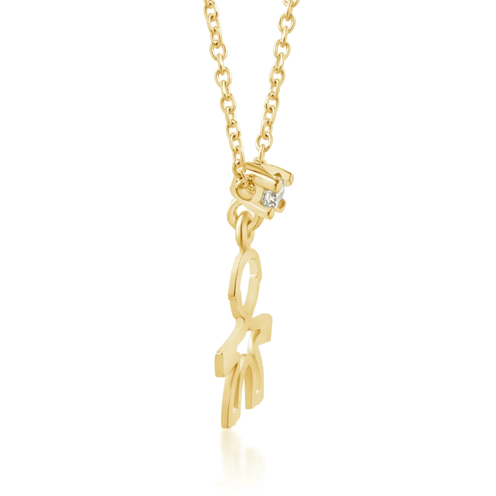 Lant din aur galben cu pandantiv copil - imagine 3