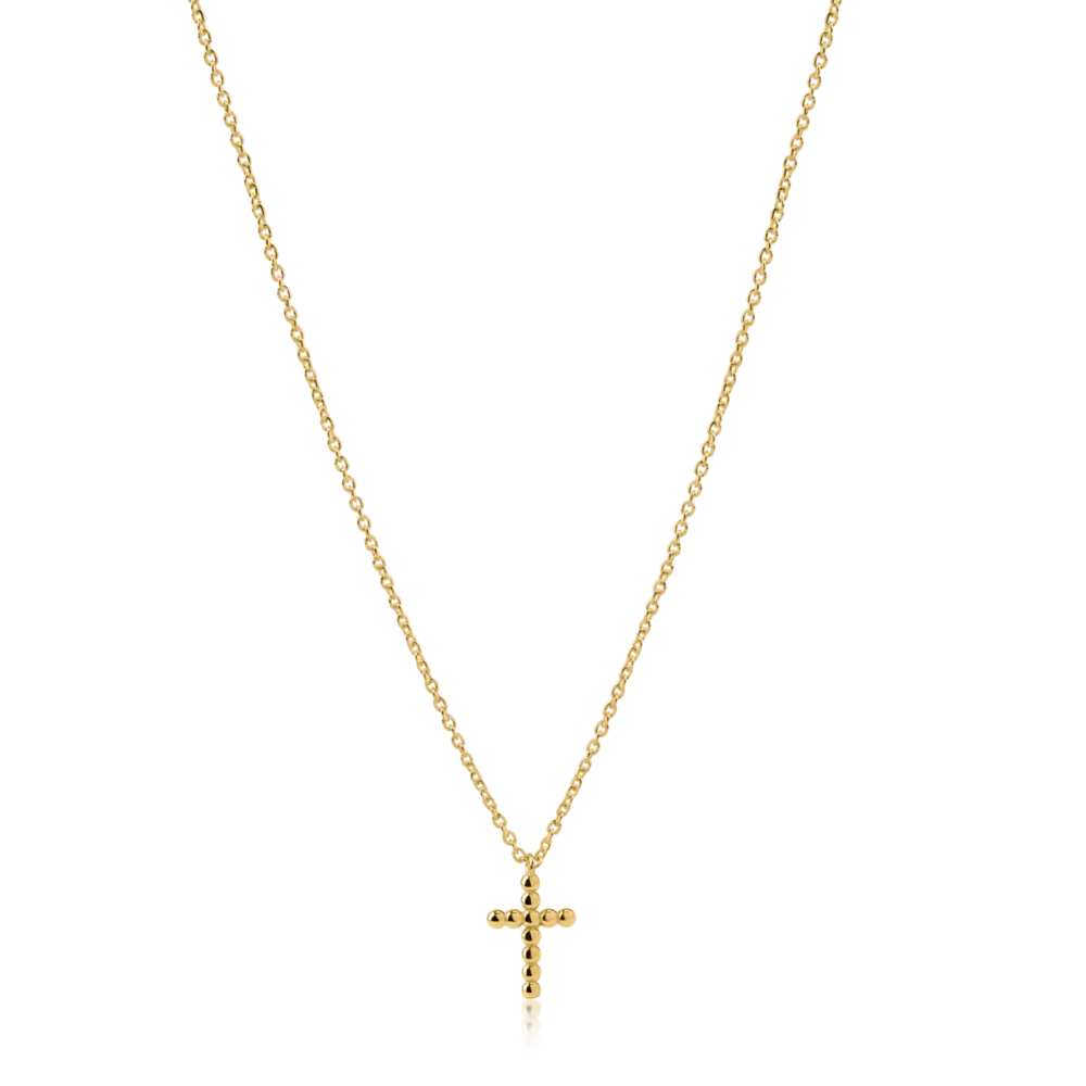 Lant din aur galben cu pandantiv cruce