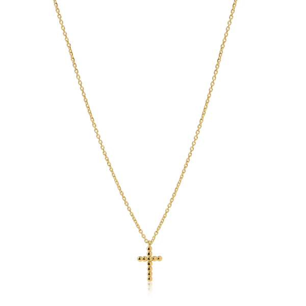 Lant din aur galben cu pandantiv cruce