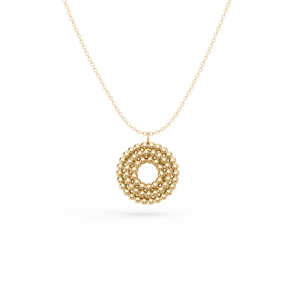 Lant din aur galben cu pandantiv geometric