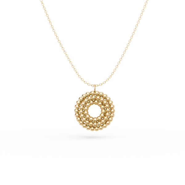 Lant din aur galben cu pandantiv geometric