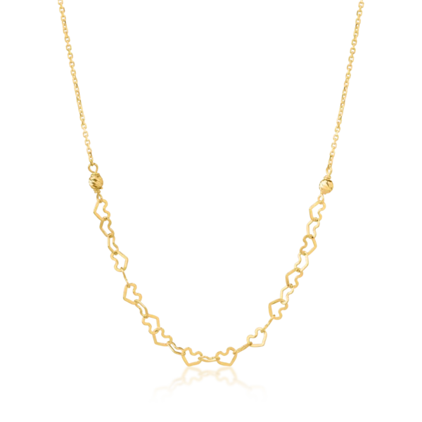 Lant din aur galben cu pandantiv inimioare