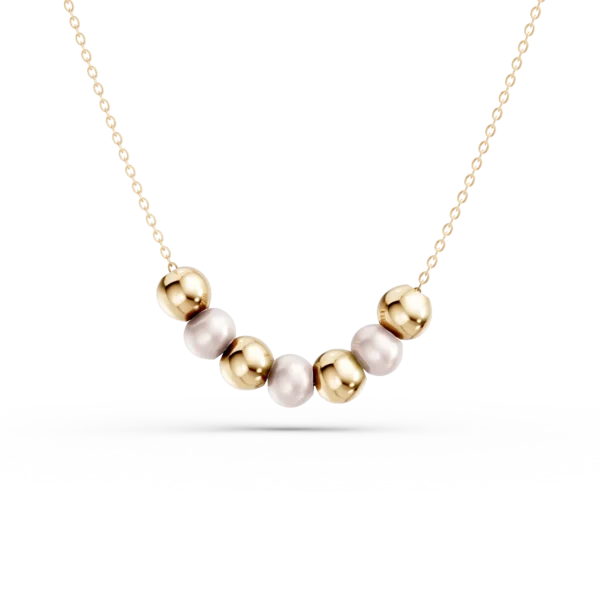 Lant din aur galben cu pandantiv perle