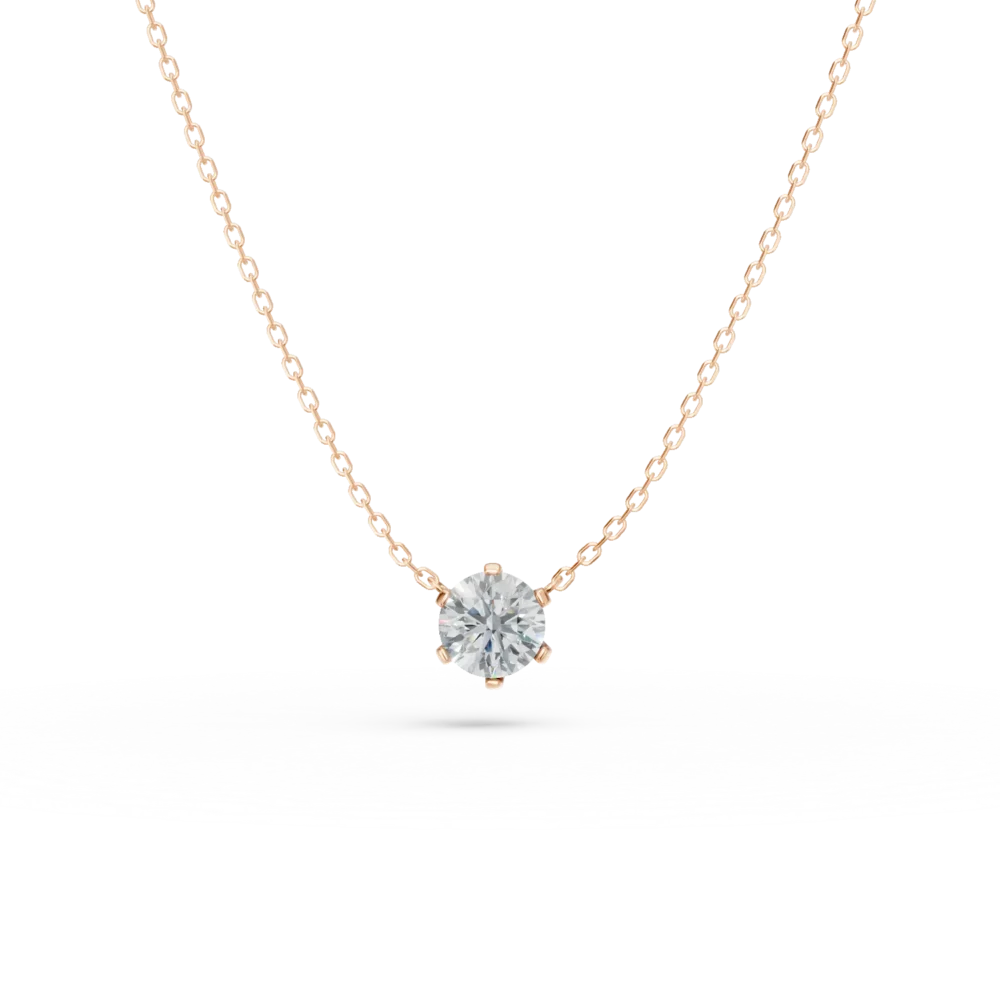 Lant din aur roz cu pandantiv cu un diamant de 0.15ct