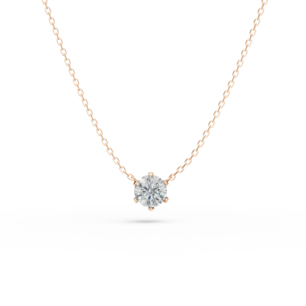 Lant din aur roz cu pandantiv cu un diamant de 0.15ct