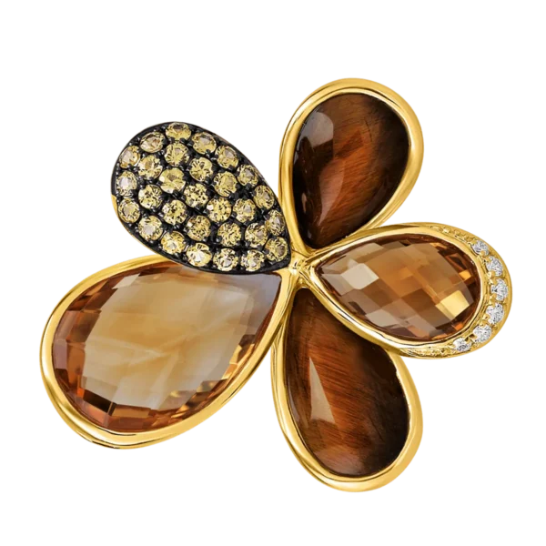 Pandant din aur galben cu pietre pretioase si semipretioase de 21.1ct