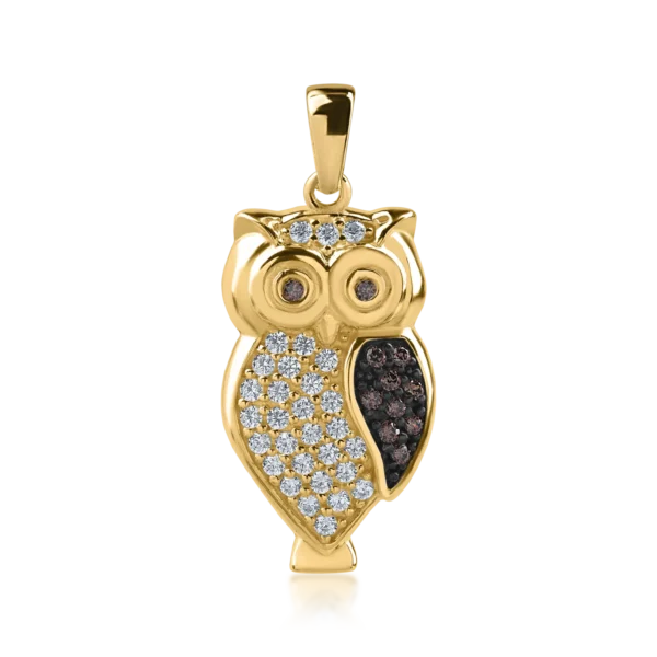 Pandantiv bufnita din aur galben