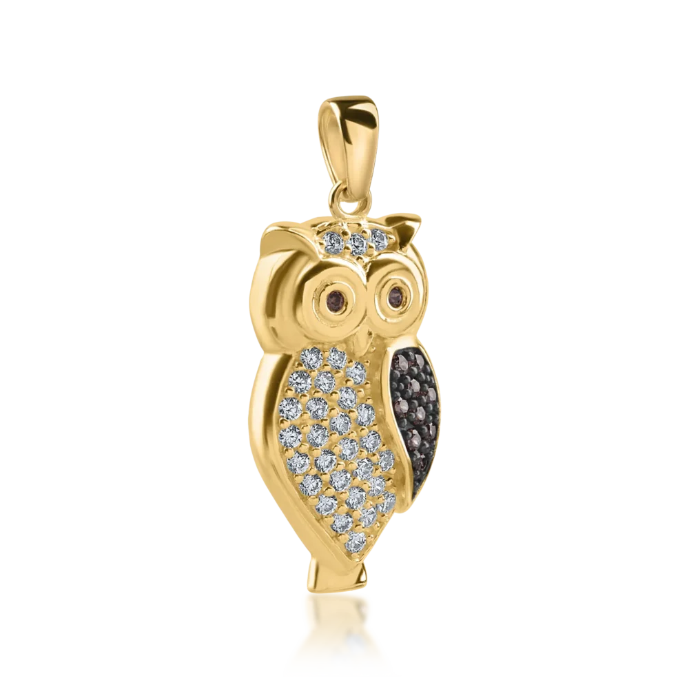 Pandantiv bufnita din aur galben - imagine 2