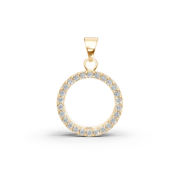 Pandantiv cerc din aur galben cu zirconii