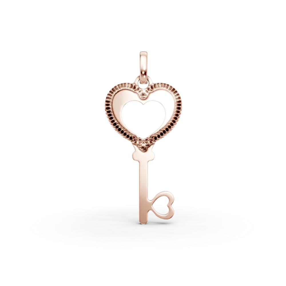 Pandantiv cheita din aur roz