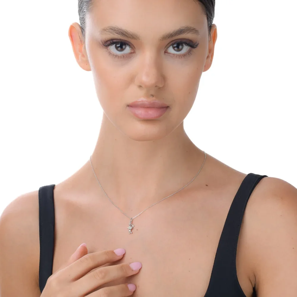 Pandantiv cosar din aur alb - imagine 3