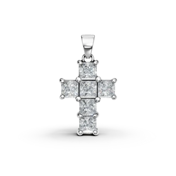 Pandantiv cruce din aur alb