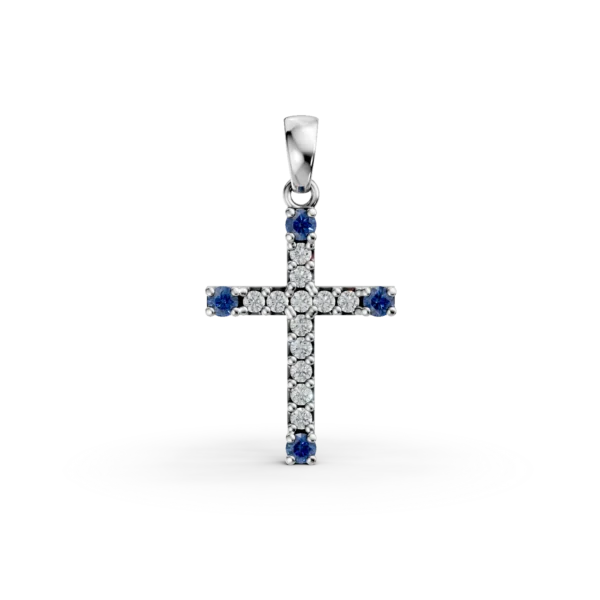 Pandantiv cruce din aur alb