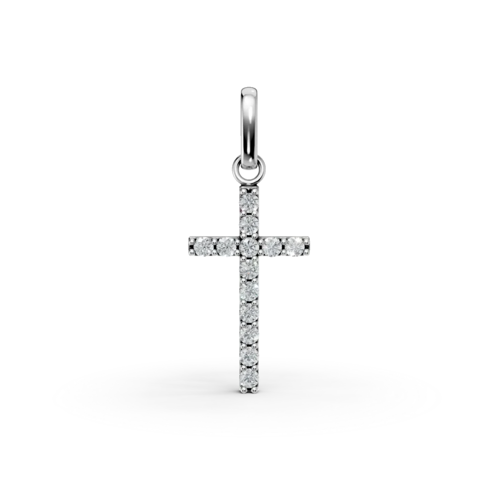 Pandantiv cruce din aur alb