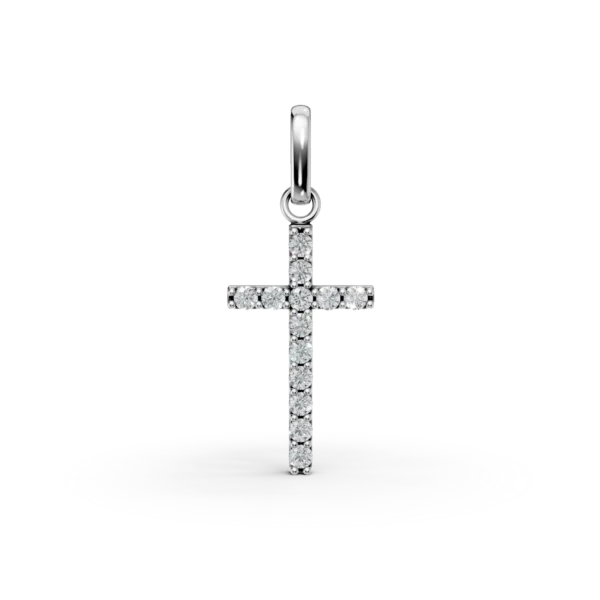 Pandantiv cruce din aur alb