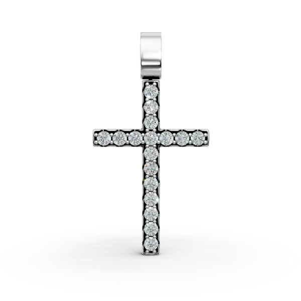 Pandantiv cruce din aur alb