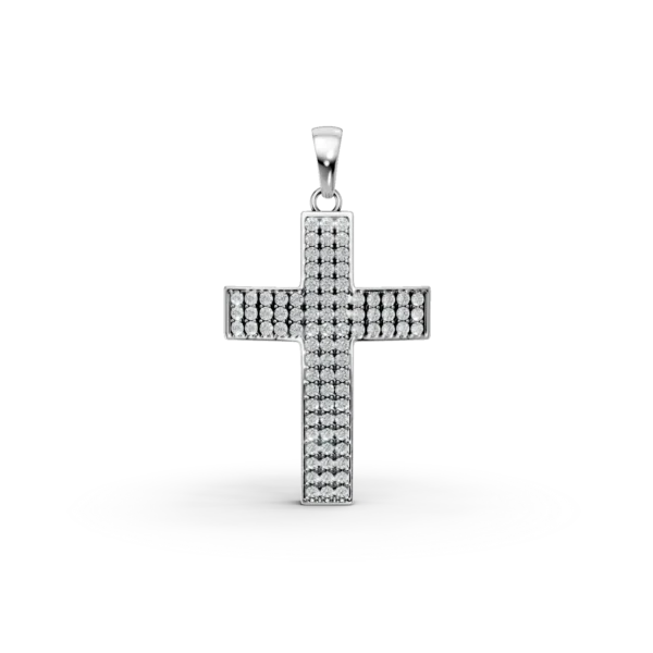 Pandantiv cruce din aur alb