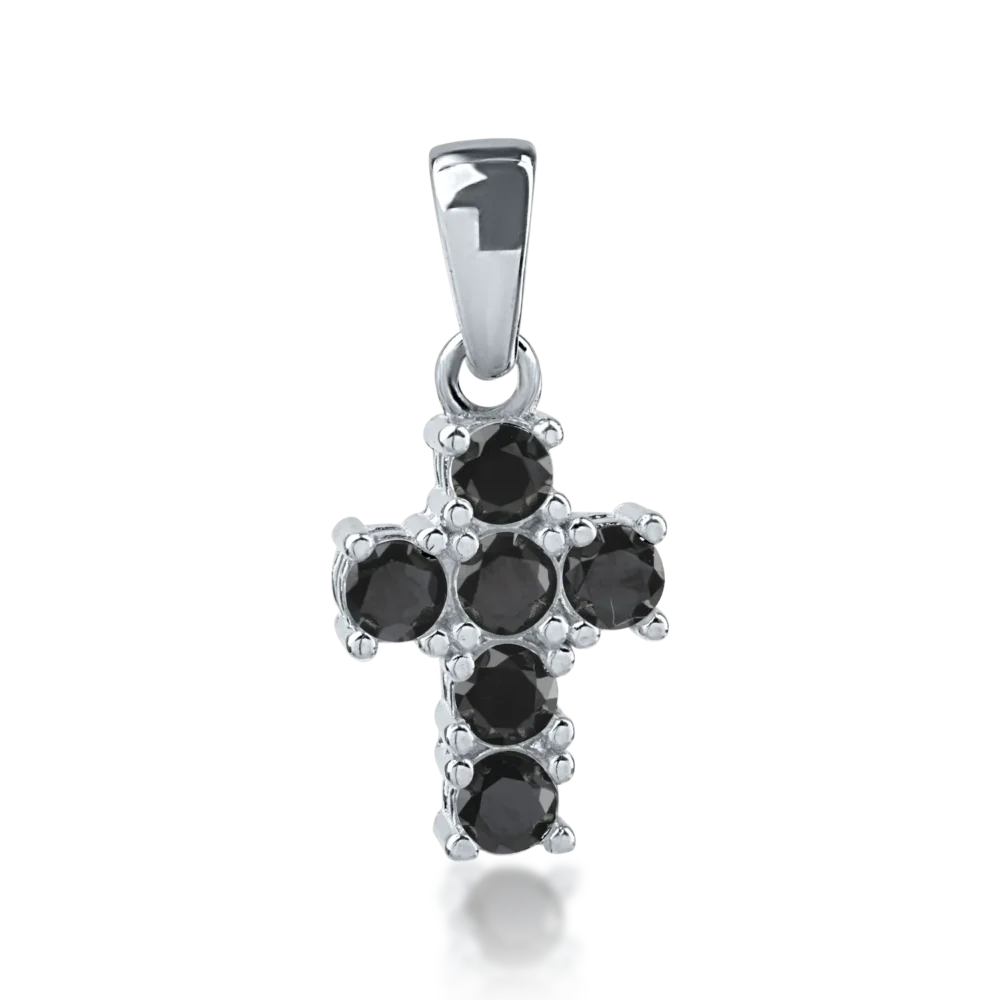 Pandantiv cruce din aur alb