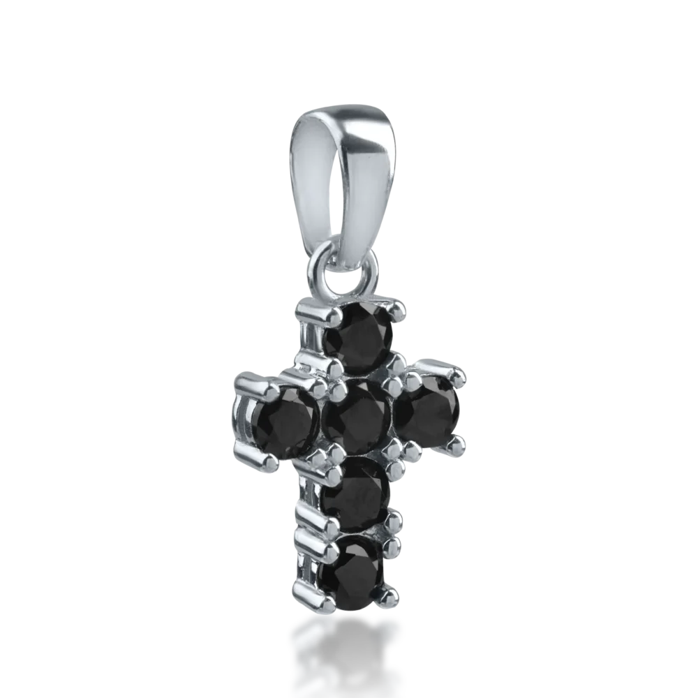 Pandantiv cruce din aur alb - imagine 2