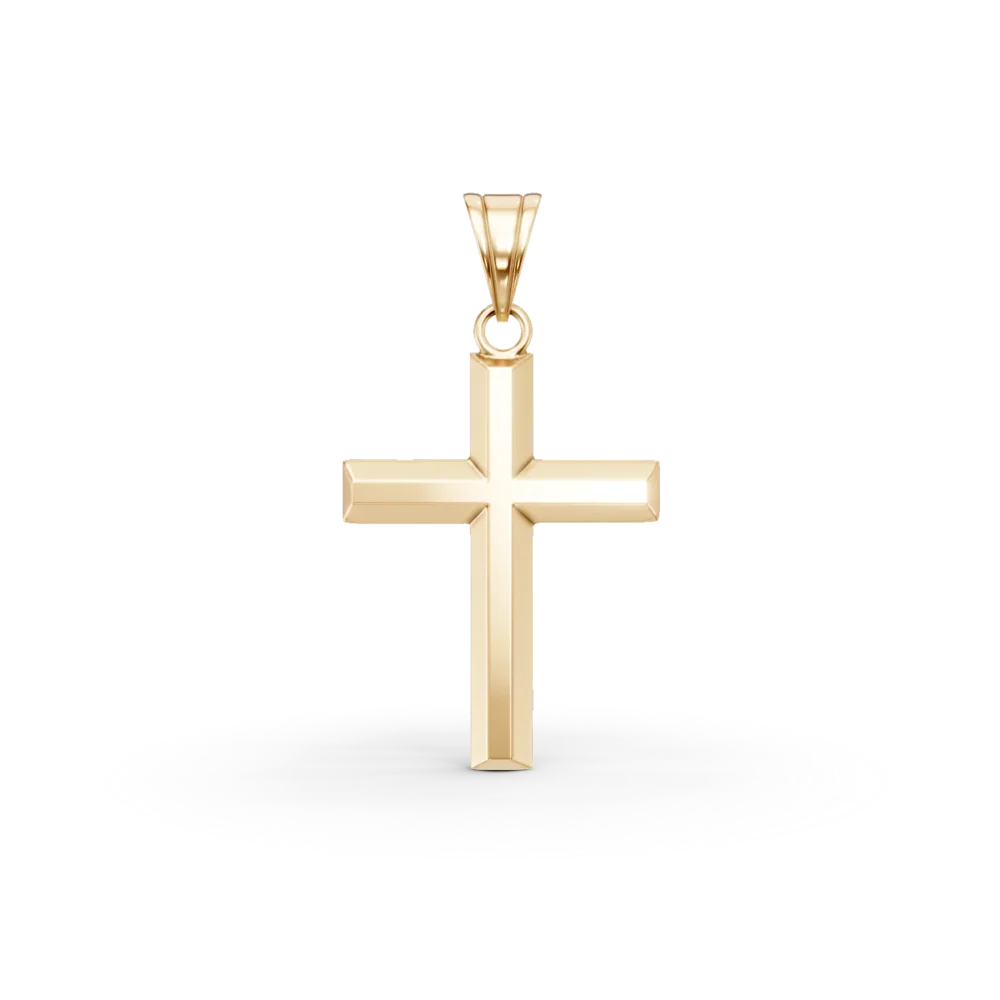 Pandantiv cruce din aur galben pentru barbati