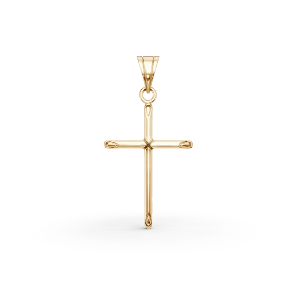 Pandantiv cruce din aur galben pentru barbati