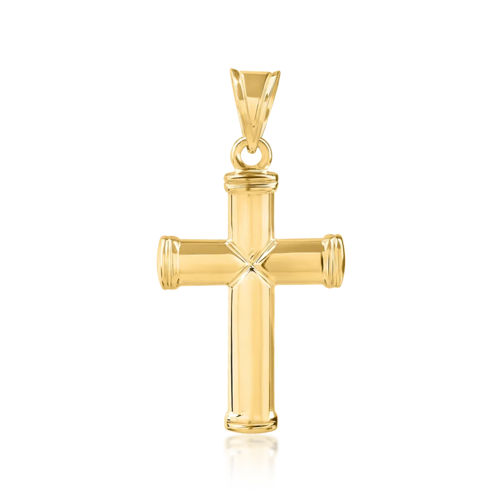 Pandantiv cruce din aur galben pentru barbati