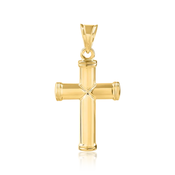 Pandantiv cruce din aur galben pentru barbati